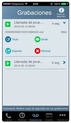 Grabación de llamadas