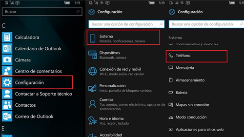 menu windows 10 configuración telefono menu windows 10 configuracion telefono